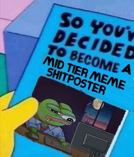 Pamphlet saying "So you've decided to become a mid-tier meme shitposter"