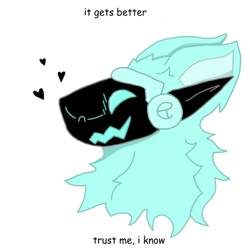 teal and black protogen furry